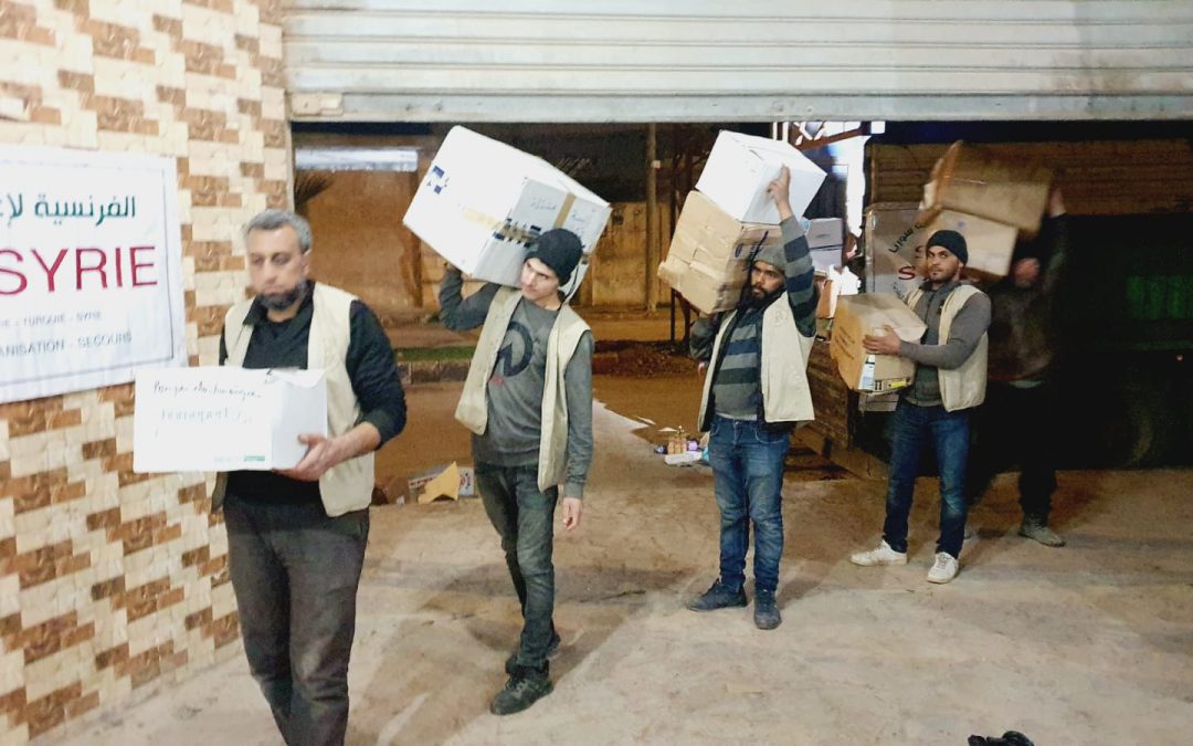 Arrivée de containers dans notre dépôt SOS SYRIE